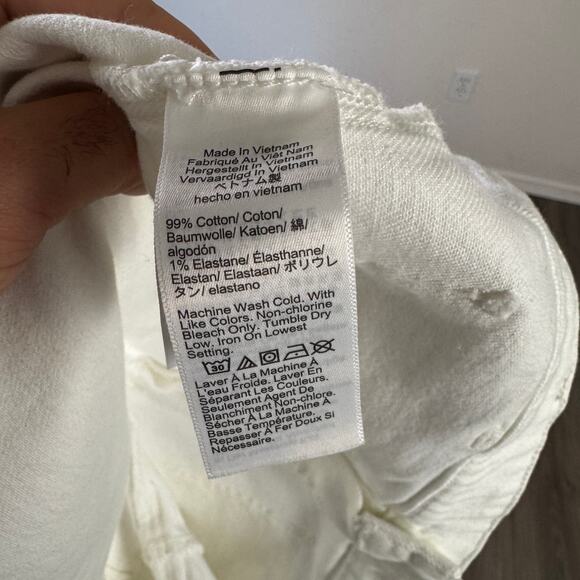 J.Crew Patch Pocket Denim Short Womens 14 White High Rise Stretch Zip Fly Button - Picture 7 of 8